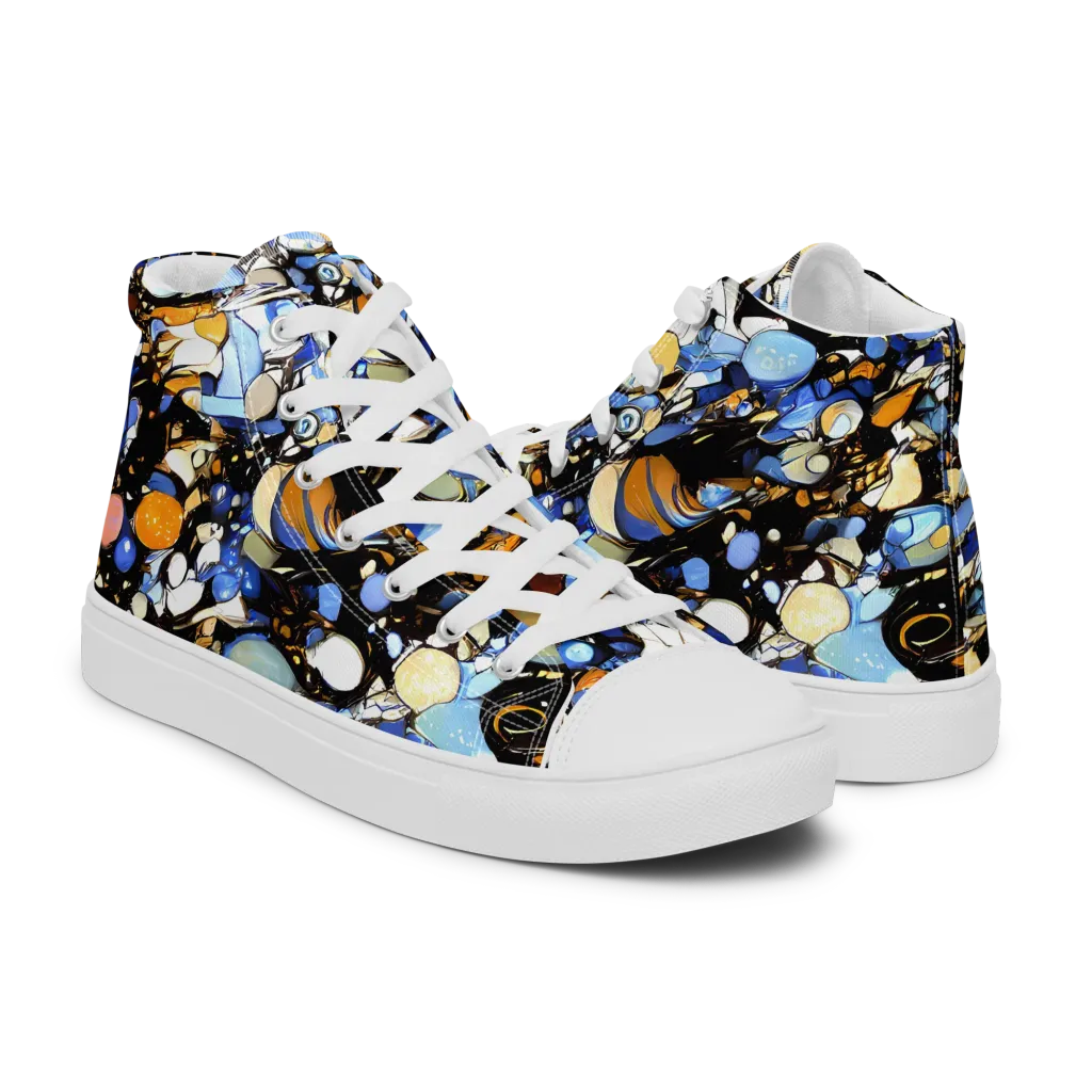 Sapphire Static on Women's High Top Canvas Shoes — Right