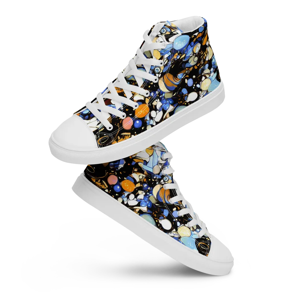 Sapphire Static on Women's High Top Canvas Shoes — Front