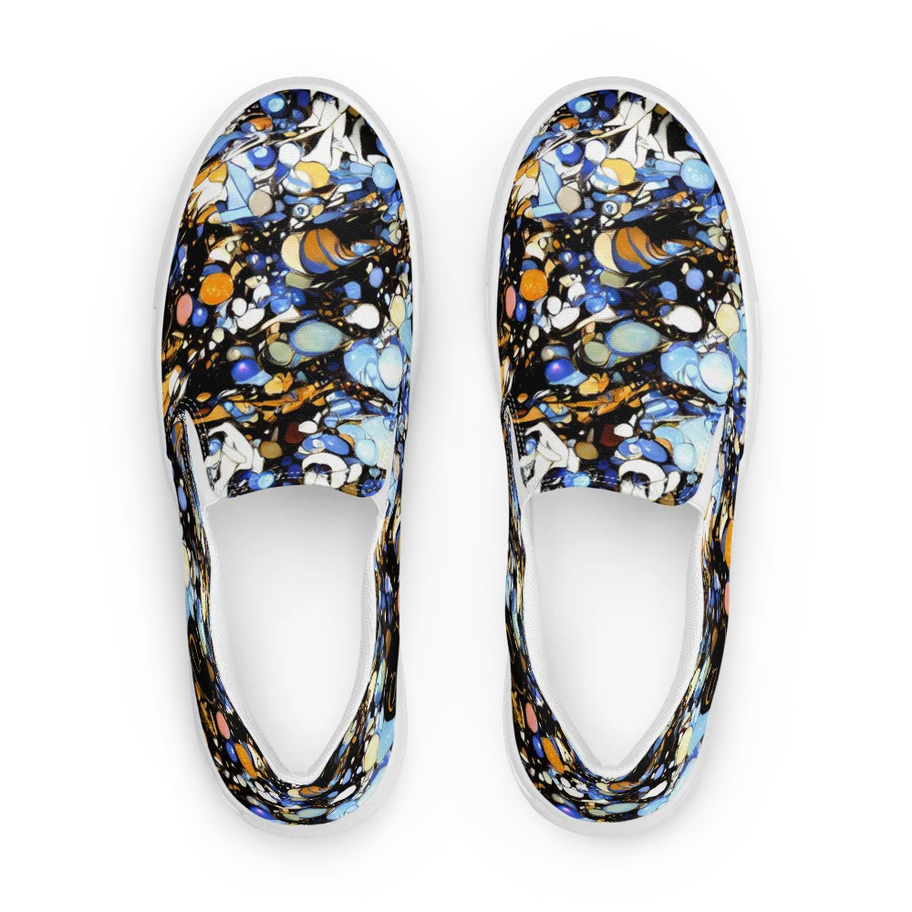Sapphire Static on Men's Slip-On Canvas Shoes — Front