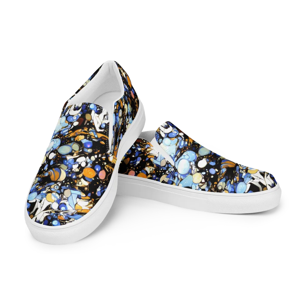 Sapphire Static on Men's Slip-On Canvas Shoes — Left Front