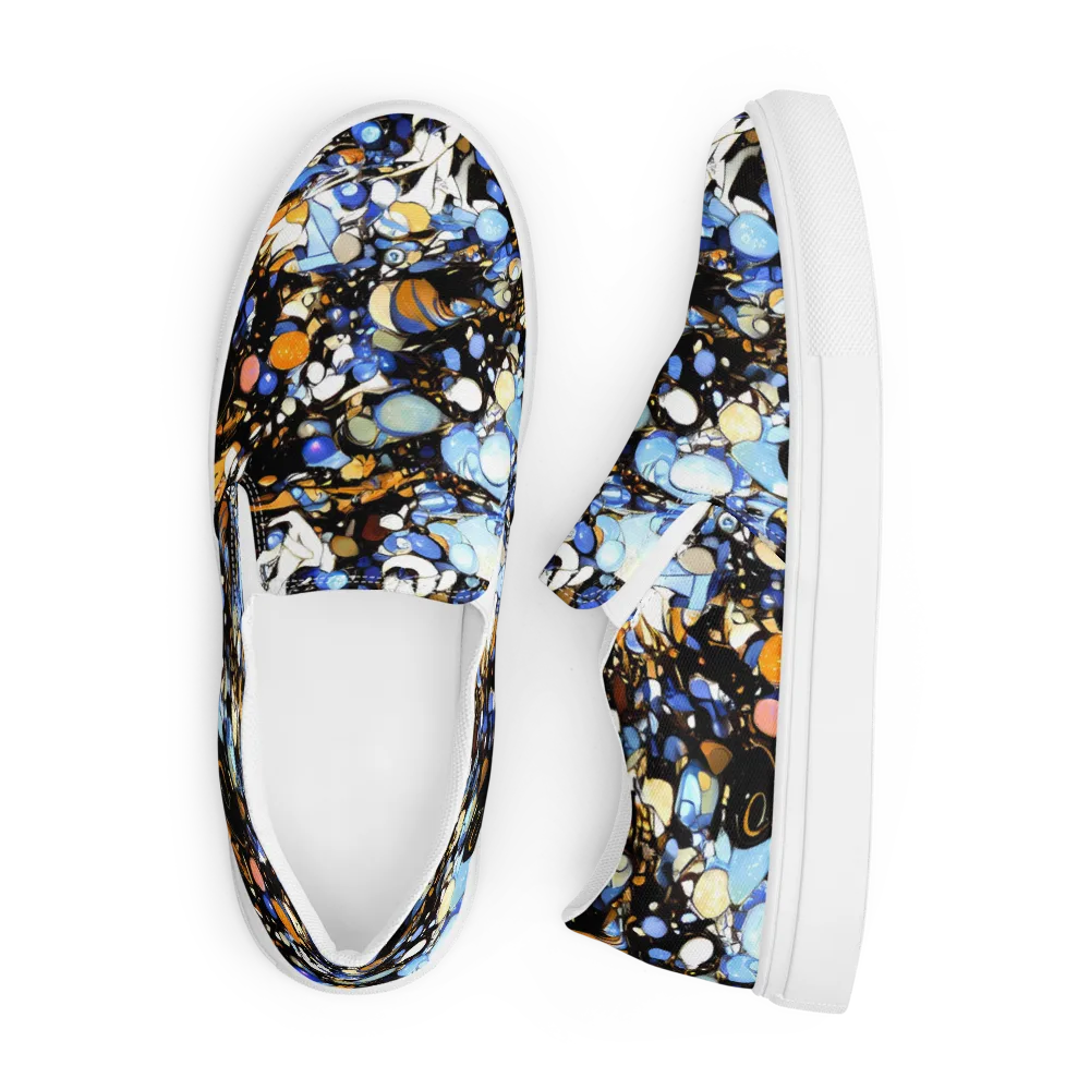 Sapphire Static on Men's Slip-On Canvas Shoes — Front
