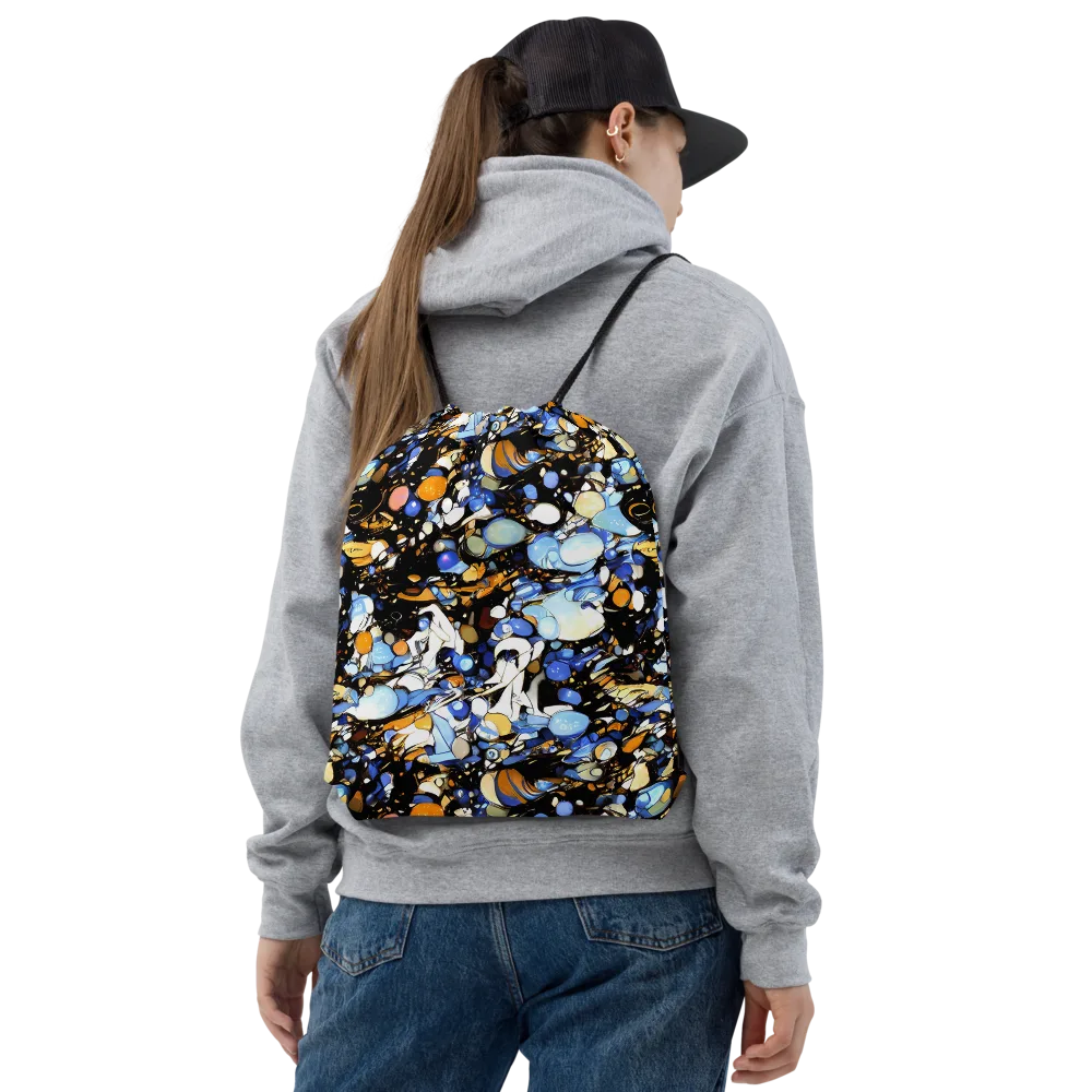 Sapphire Static on Drawstring Bag — Front
