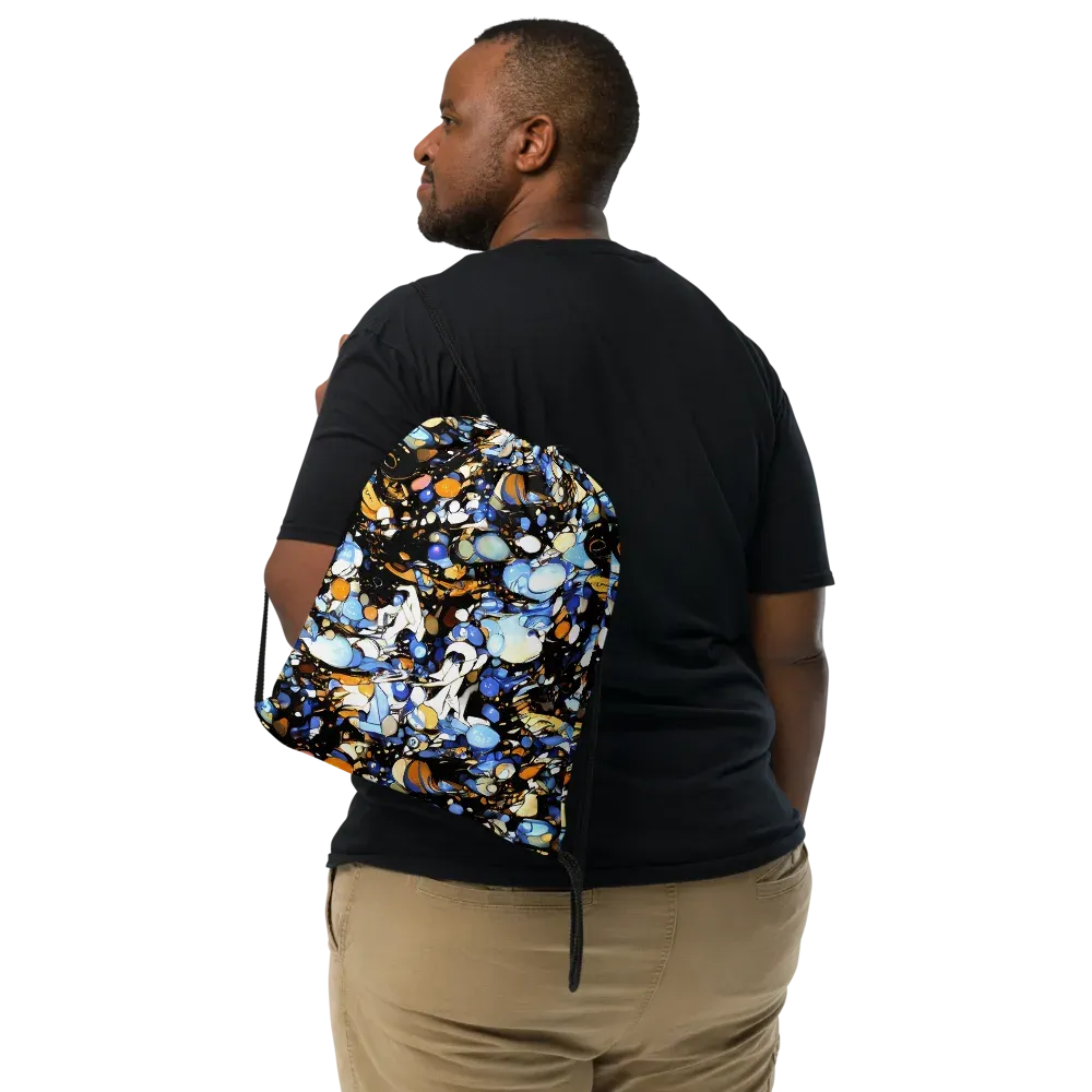 Sapphire Static on Drawstring Bag — Front