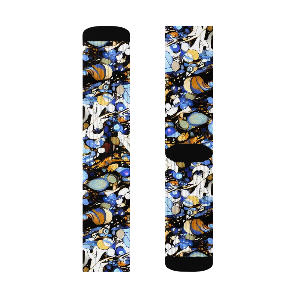 Sapphire Static on Socks — Left Sock
