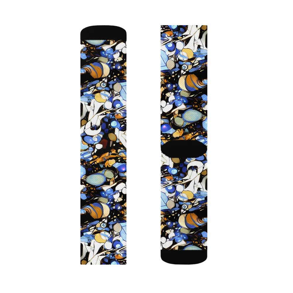 Sapphire Static on Socks — Right Sock
