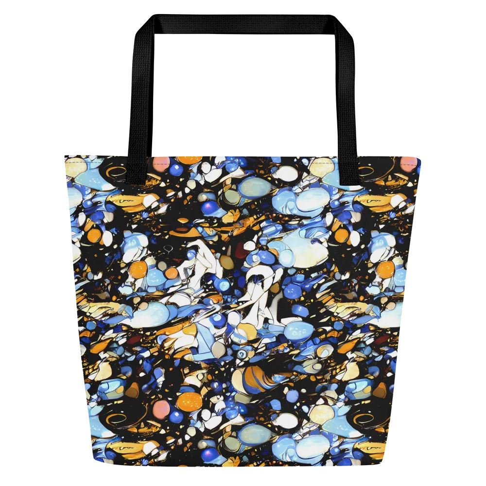 Sapphire Static on Large Tote Bag W/ Pocket — Front