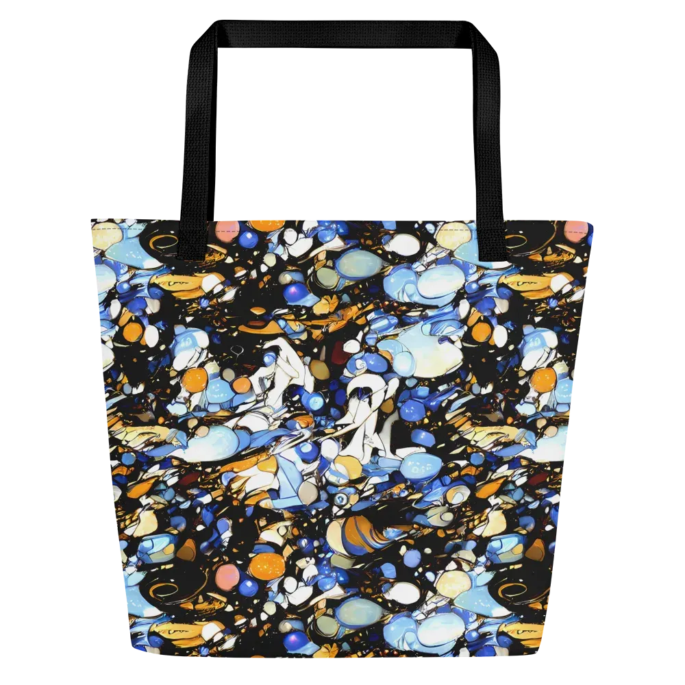 Sapphire Static on Large Tote Bag W/ Pocket — Front