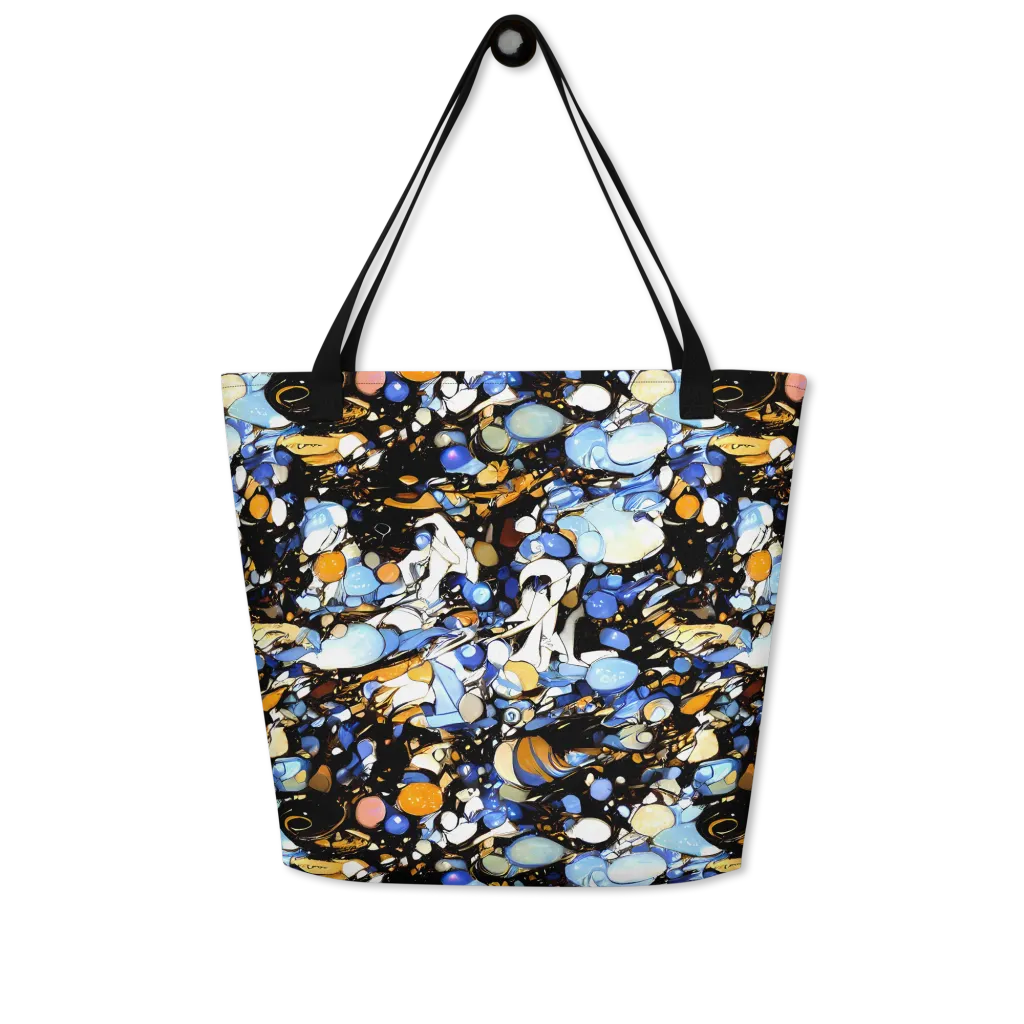 Sapphire Static on Large Tote Bag W/ Pocket — Front