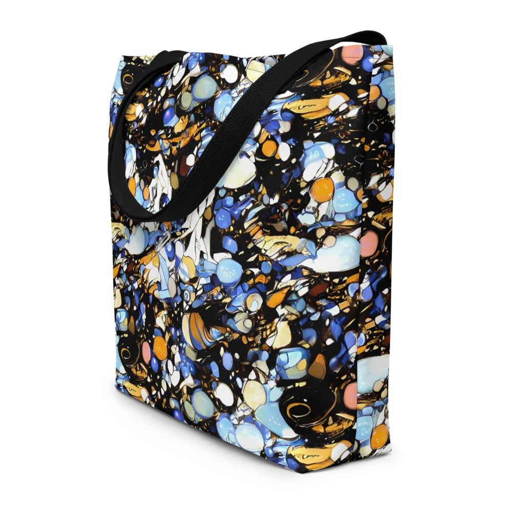 Sapphire Static on Large Tote Bag W/ Pocket — Front