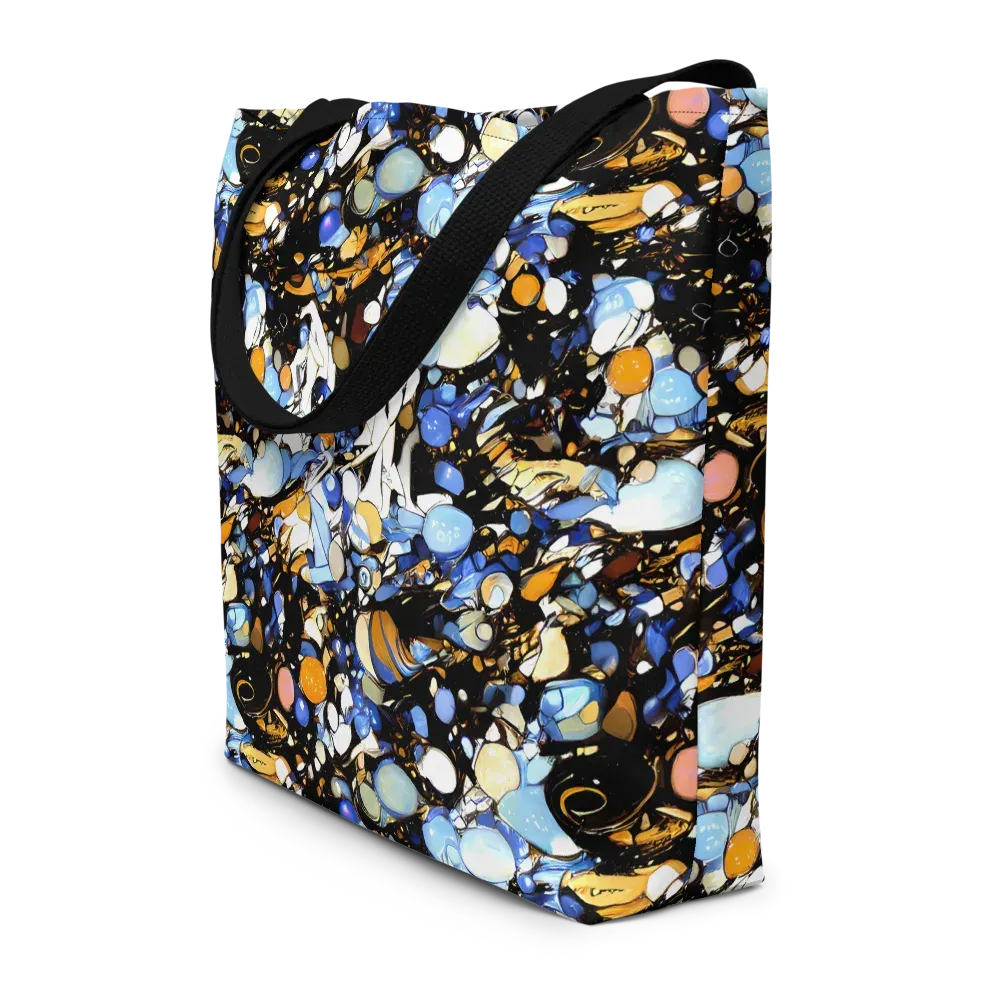 Sapphire Static on Large Tote Bag W/ Pocket — Front
