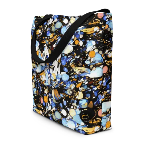 Sapphire Static on a Large Tote Bag W/ Pocket