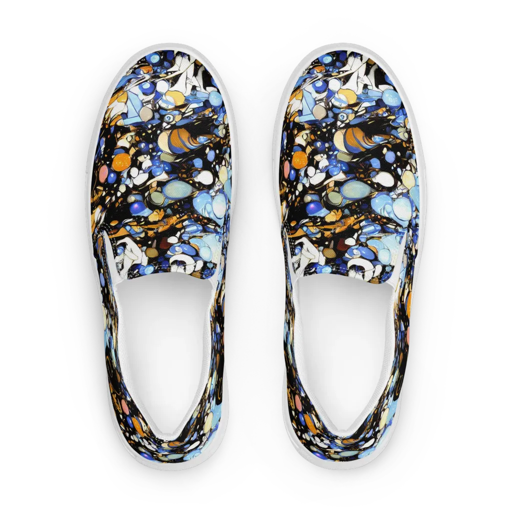Sapphire Static on Women's Slip-On Canvas Shoes — Front