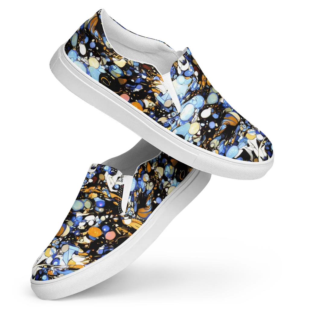 Sapphire Static on Women's Slip-On Canvas Shoes — Front