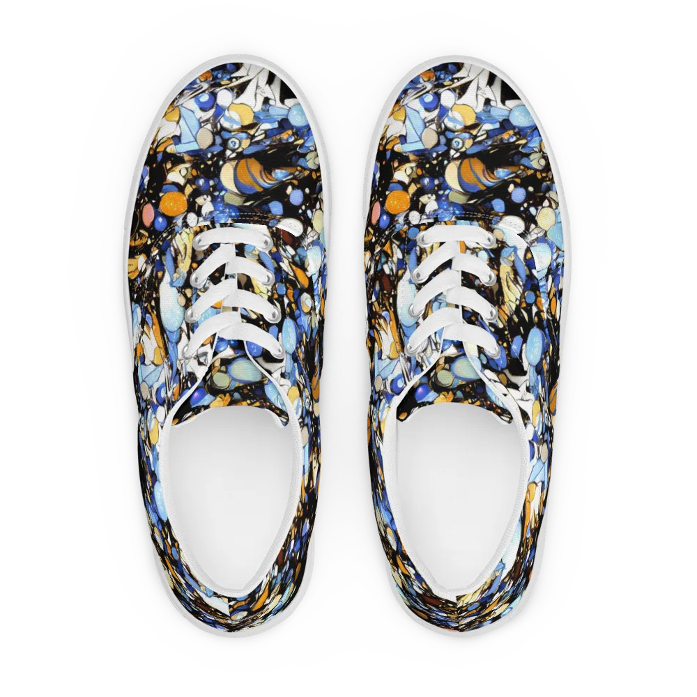 Sapphire Static on Men's Lace-Up Canvas Shoes — Front