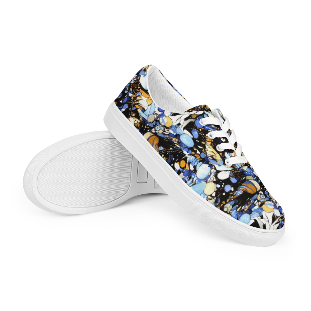 Sapphire Static on Men's Lace-Up Canvas Shoes — Right Front