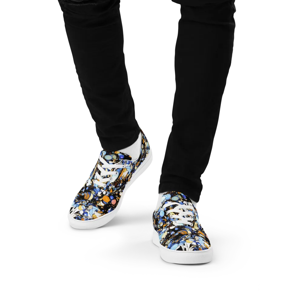 Sapphire Static on Men's Lace-Up Canvas Shoes — Front