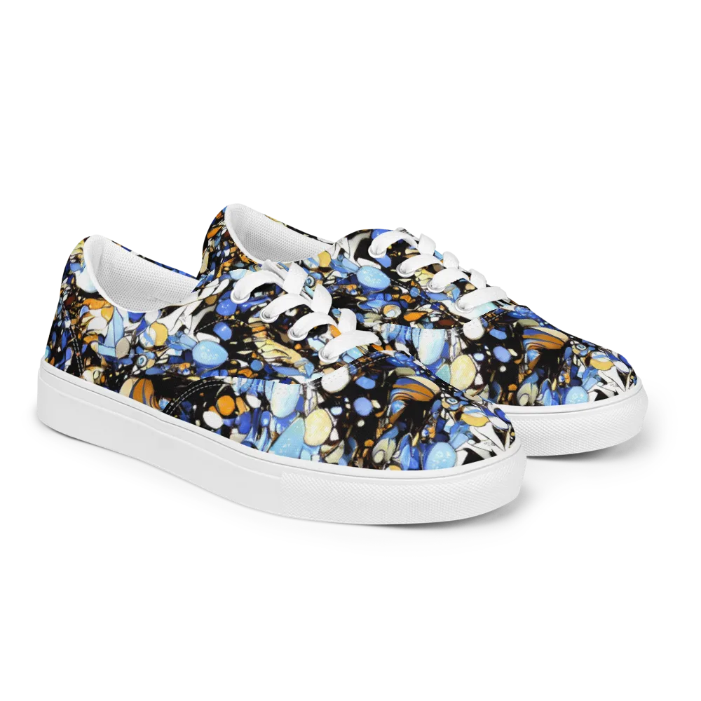 Sapphire Static on Men's Lace-Up Canvas Shoes — Right Front