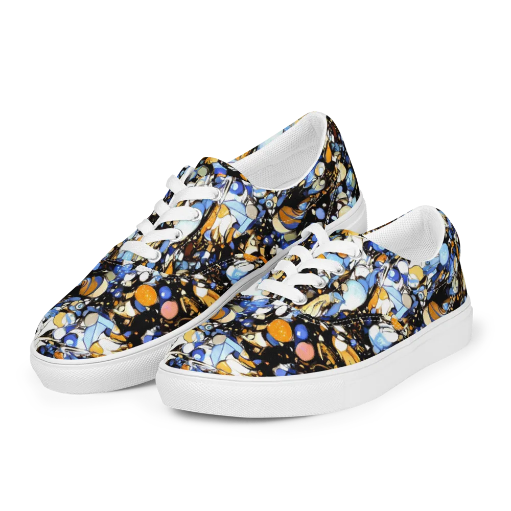 Sapphire Static on Men's Lace-Up Canvas Shoes — Left Front