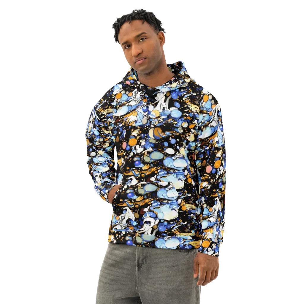 Sapphire Static on Cotton Hoodie — Left Front