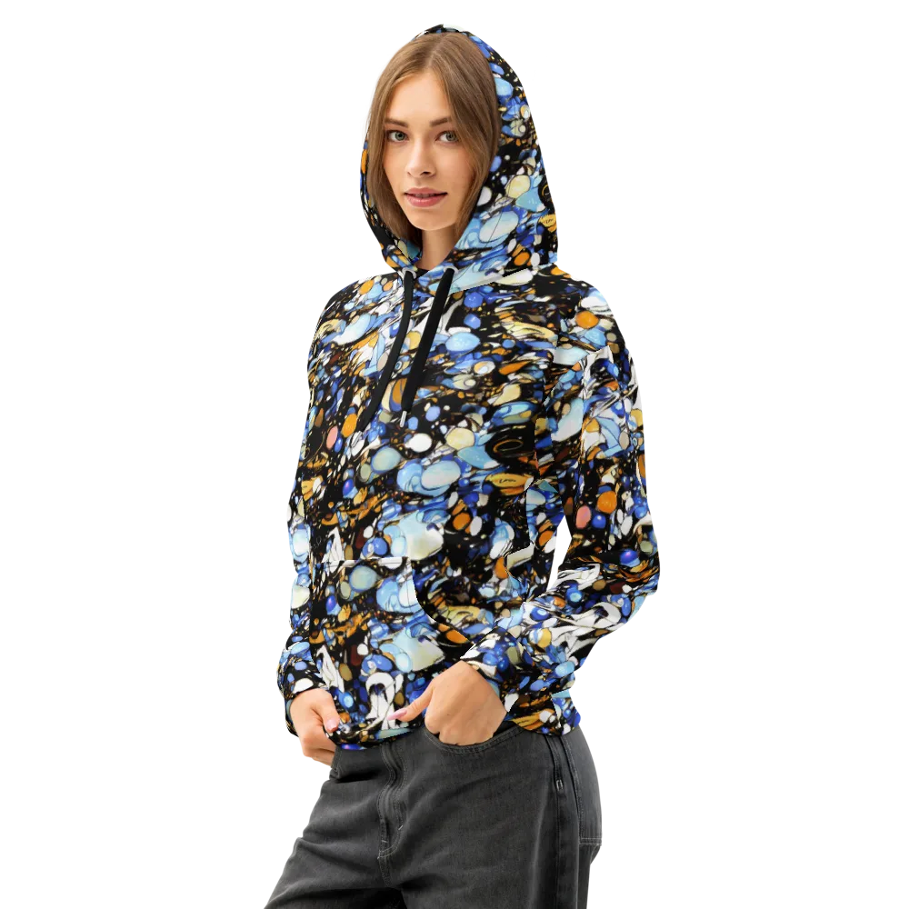 Sapphire Static on Cotton Hoodie — Left Front