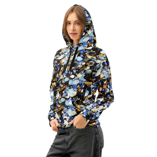 Sapphire Static on a Cotton Hoodie