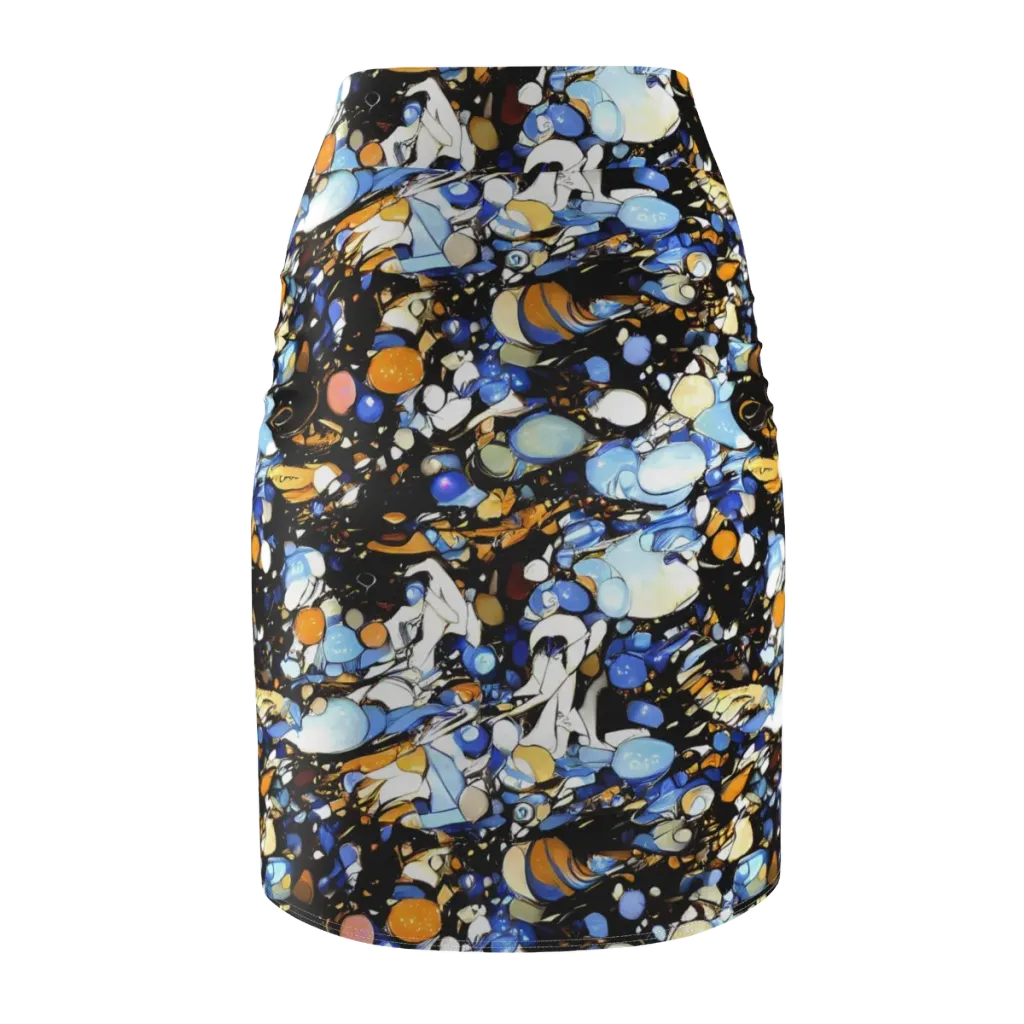 Sapphire Static on Pencil Skirt — Back