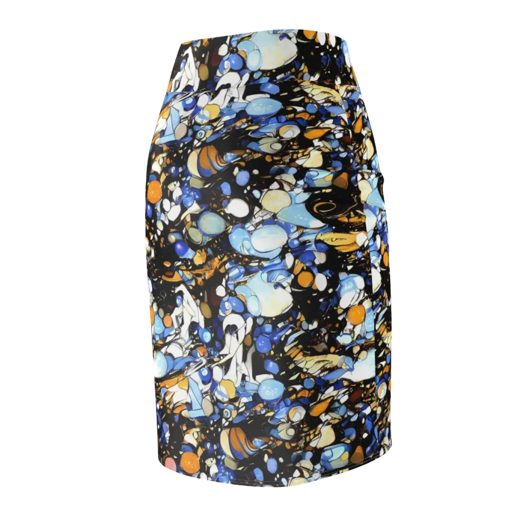 Sapphire Static on Pencil Skirt — Back Side