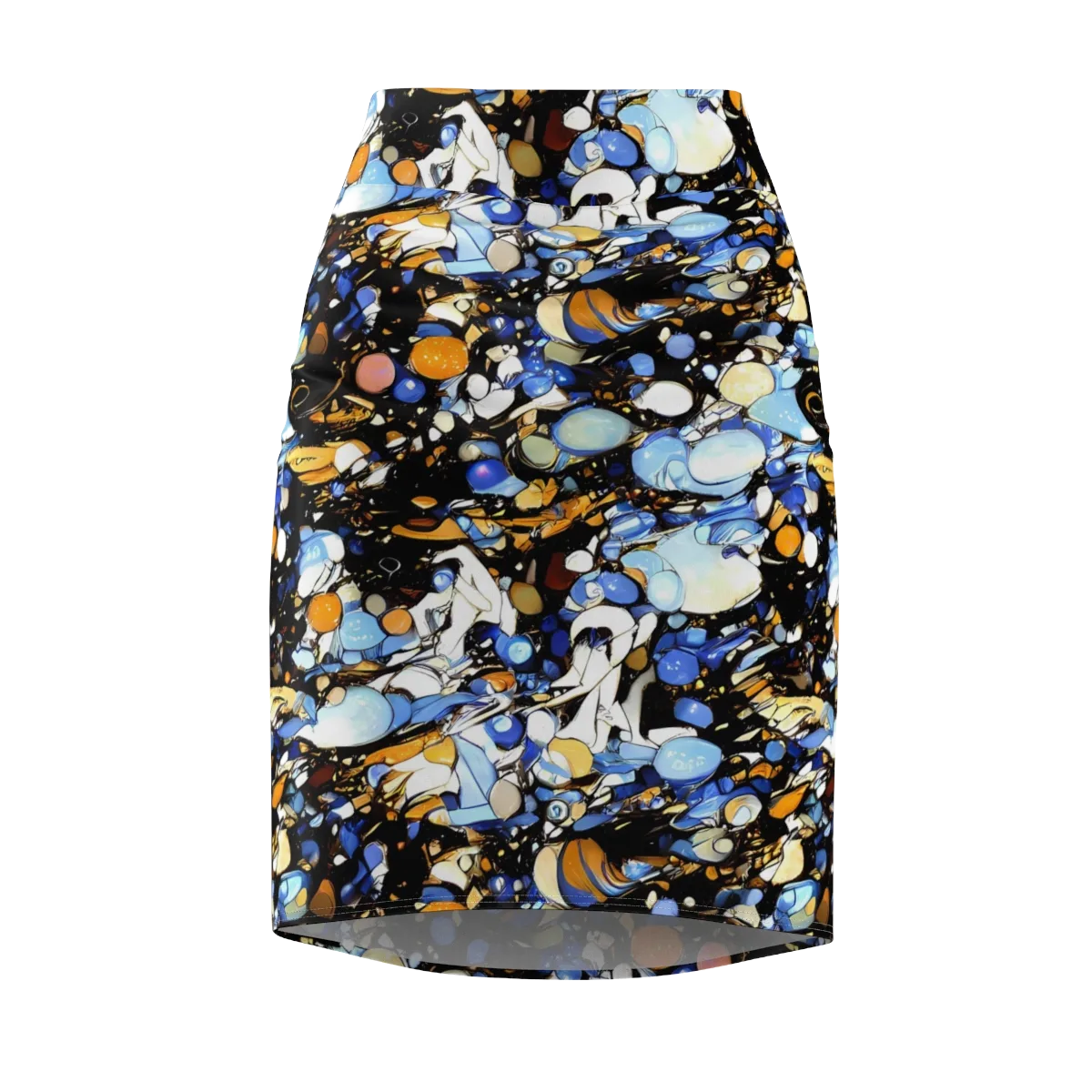 Sapphire Static on Pencil Skirt — Front