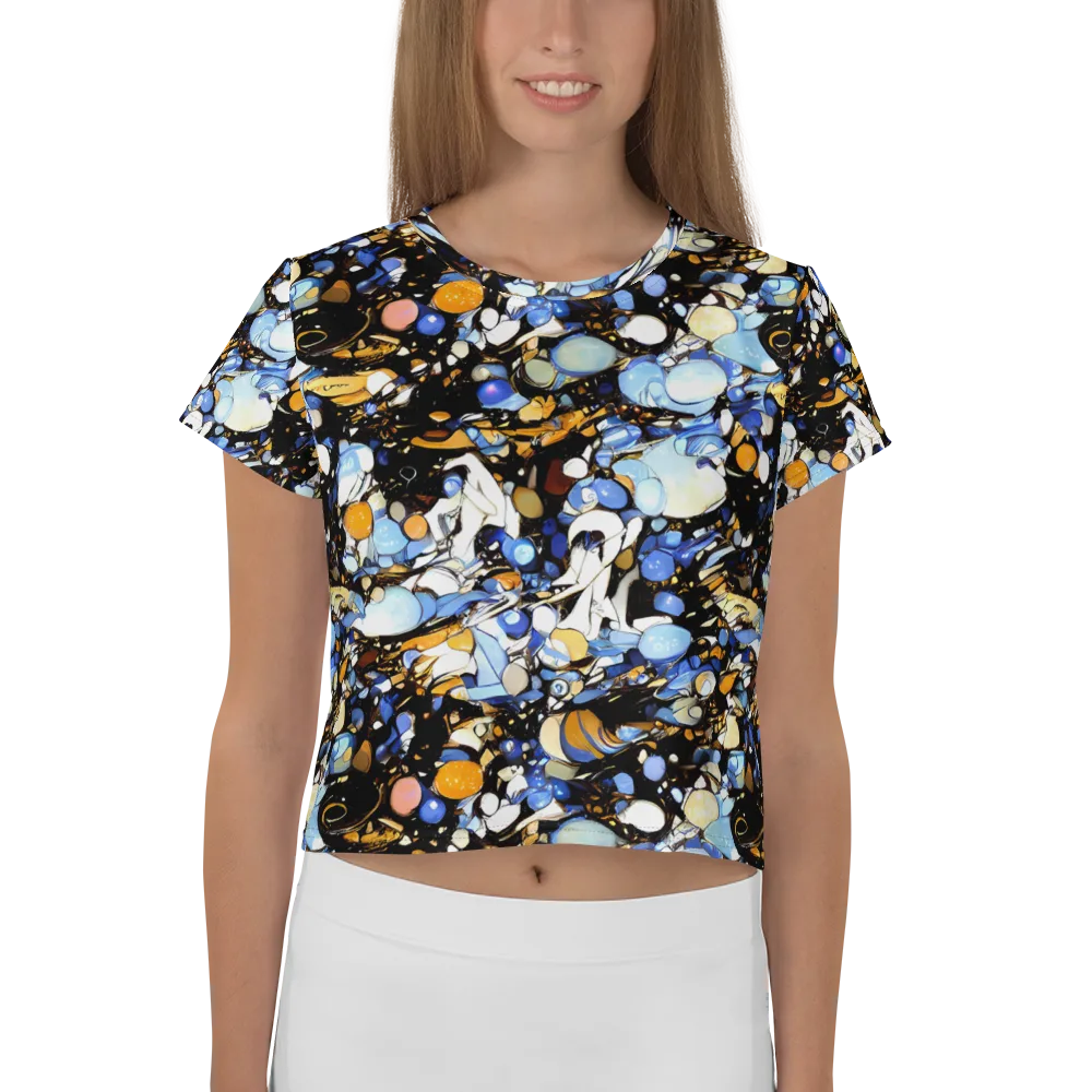 Sapphire Static on Crop Tee — Front