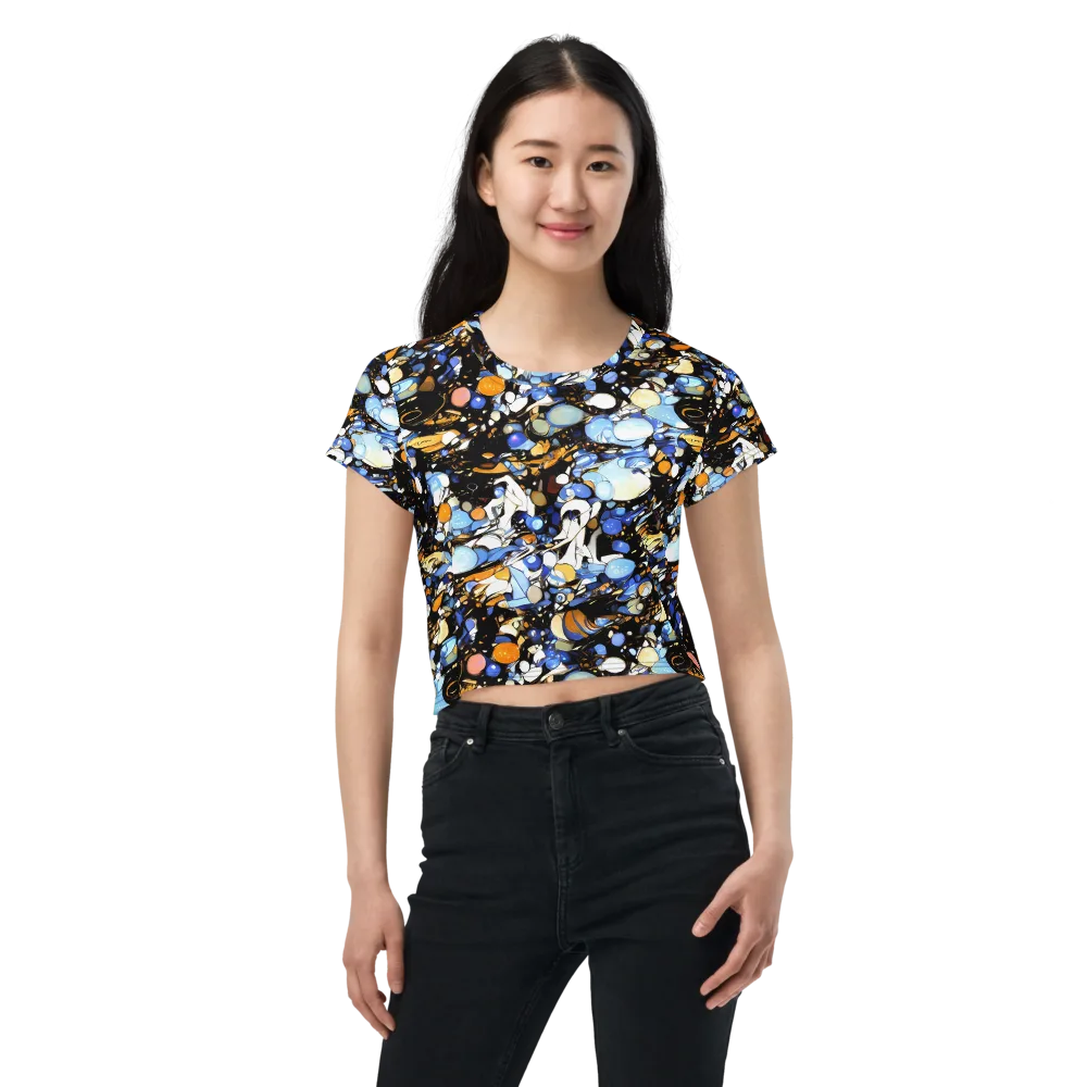 Sapphire Static on Crop Tee — Front