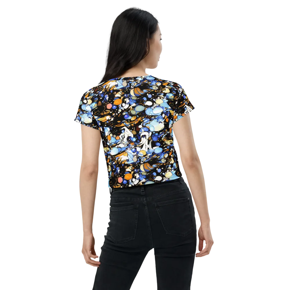 Sapphire Static on Crop Tee — Back