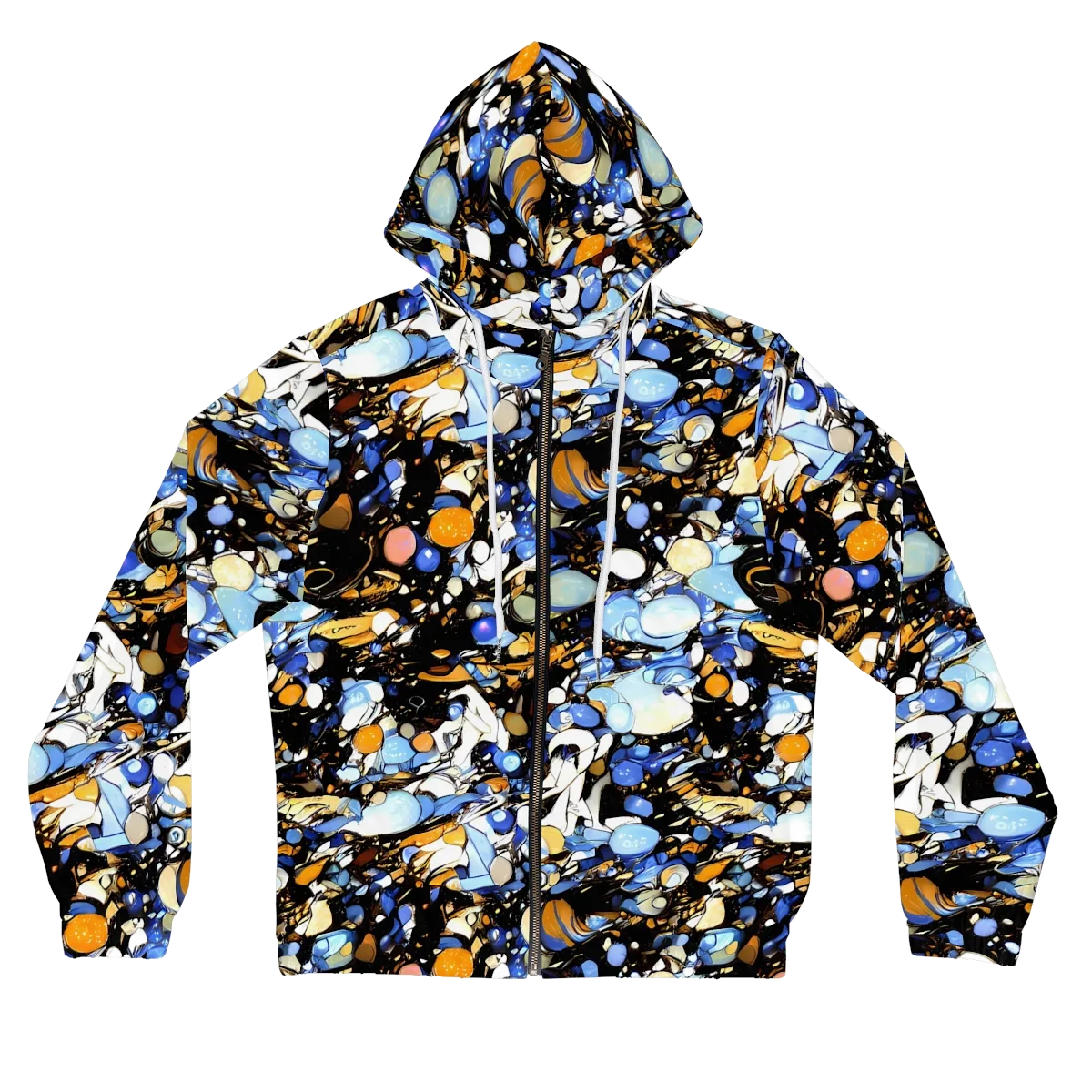 Sapphire Static on Women's Full-Zip Hoodie — Front