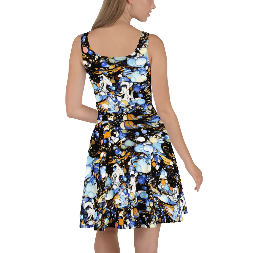 Sapphire Static on Skater Dress — Back