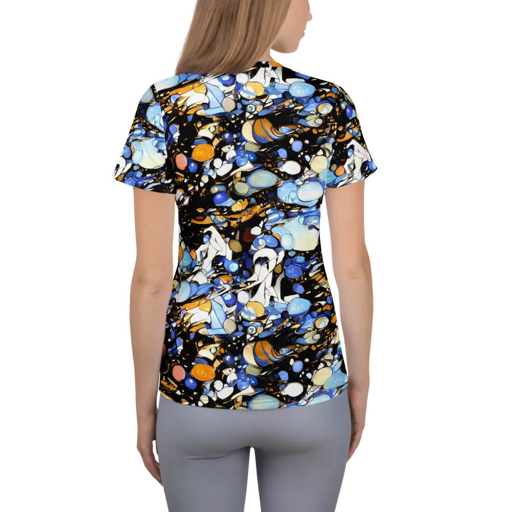 Sapphire Static on Women's Athletic T-Shirt — Back
