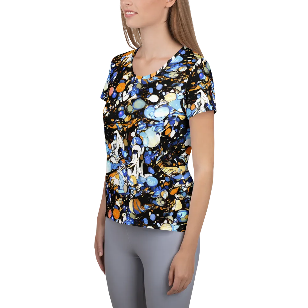 Sapphire Static on Women's Athletic T-Shirt — Left
