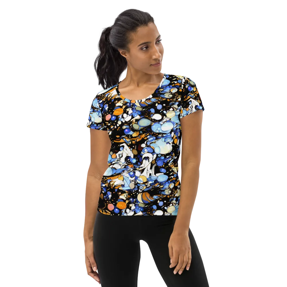 Sapphire Static on Women's Athletic T-Shirt — Front