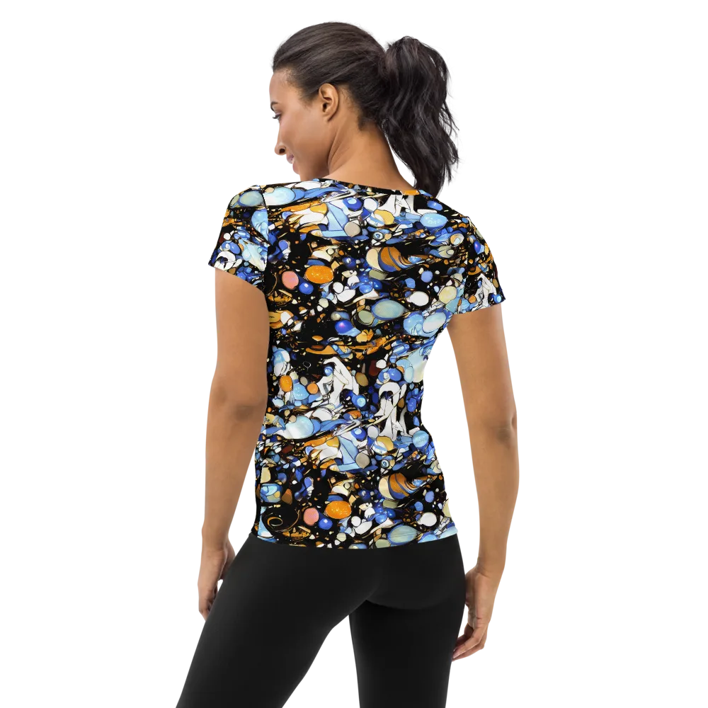 Sapphire Static on Women's Athletic T-Shirt — Back