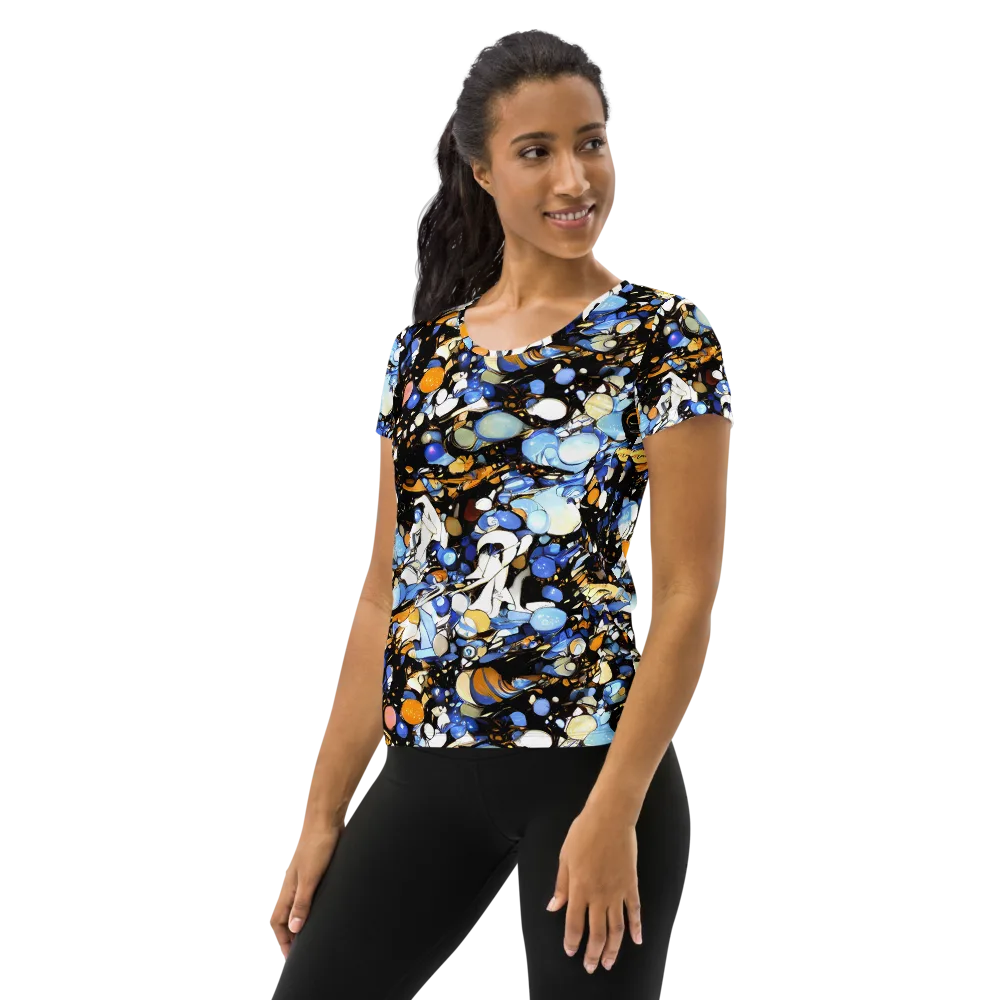 Sapphire Static on Women's Athletic T-Shirt — Left