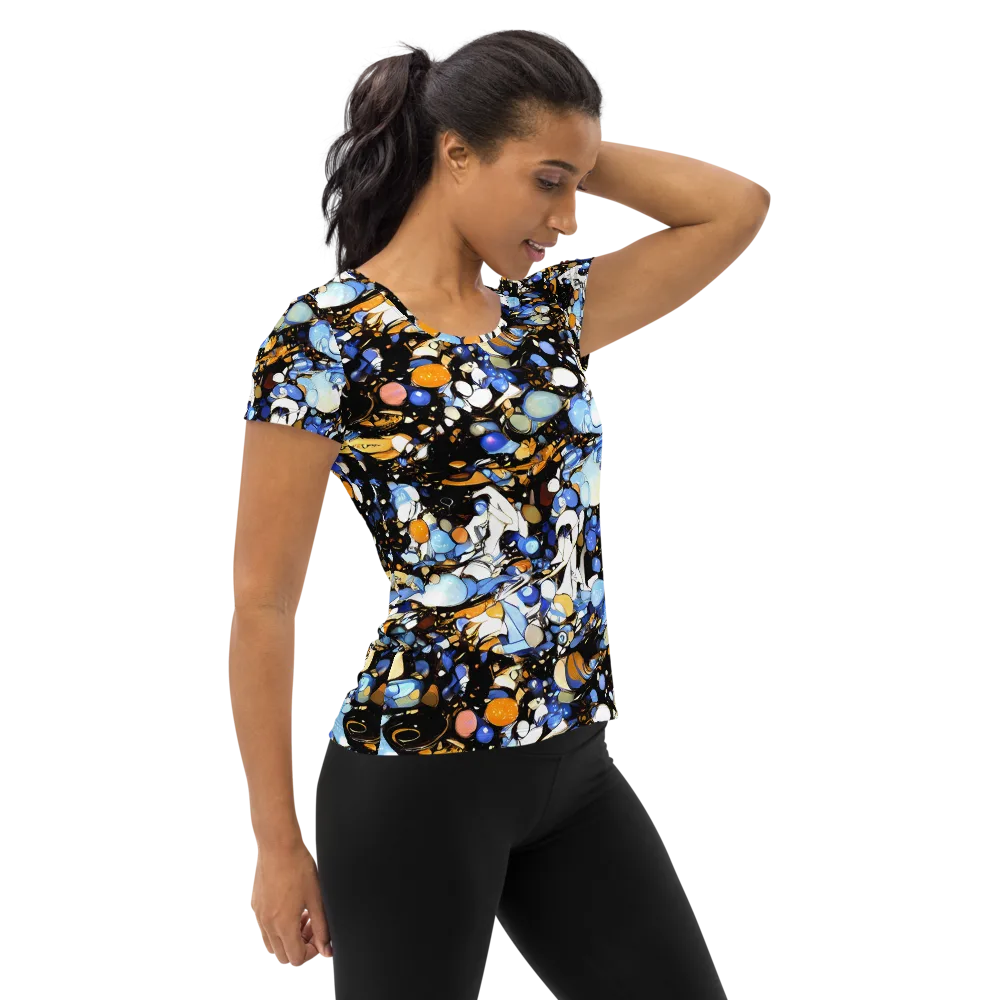 Sapphire Static on Women's Athletic T-Shirt — Right