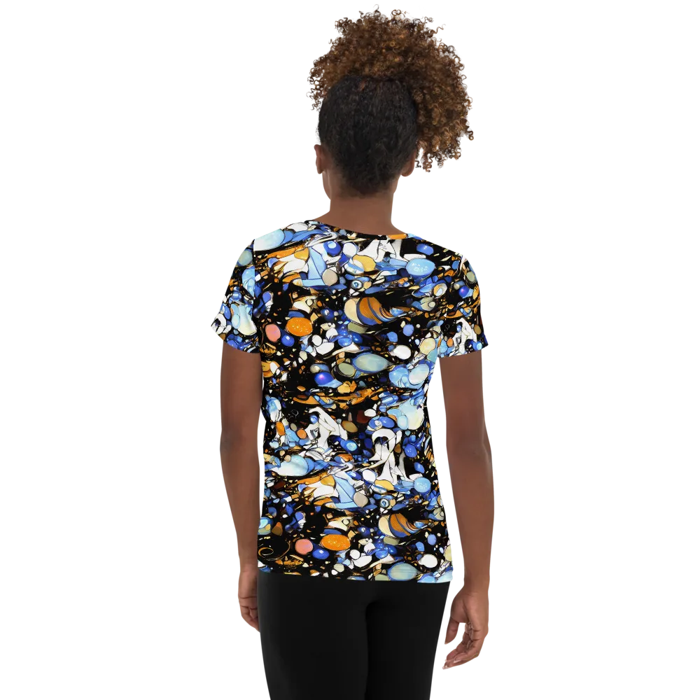 Sapphire Static on Women's Athletic T-Shirt — Back