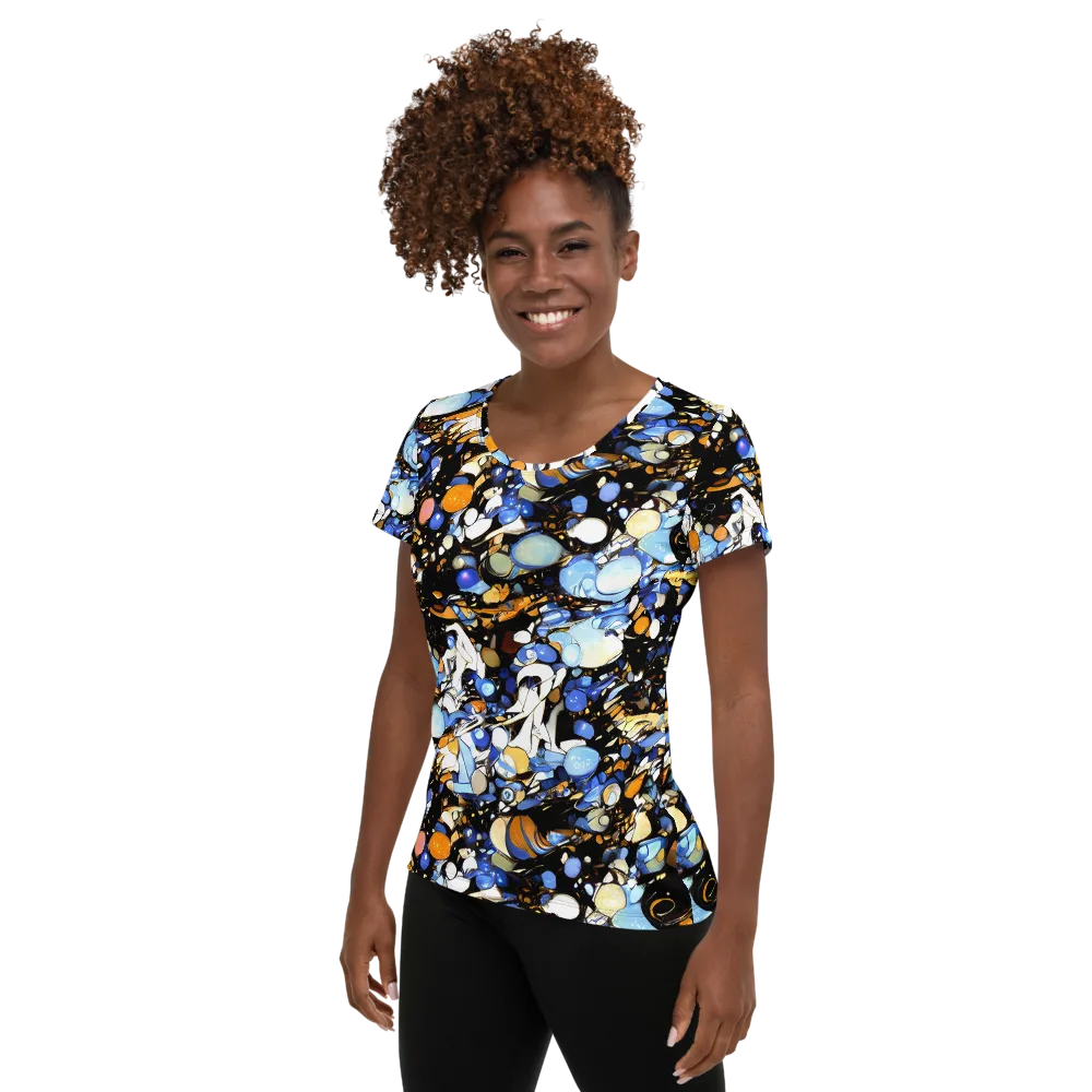 Sapphire Static on Women's Athletic T-Shirt — Left