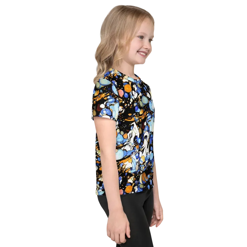 Sapphire Static on Kids Crew Neck T-Shirt — Right