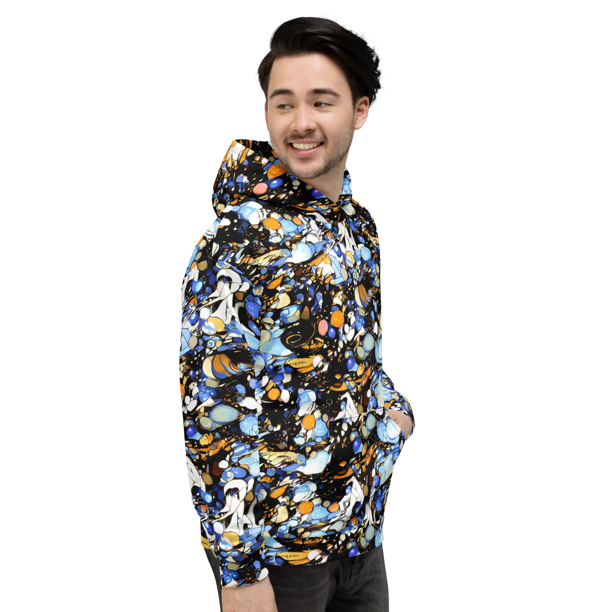 Sapphire Static on Hoodie — Right