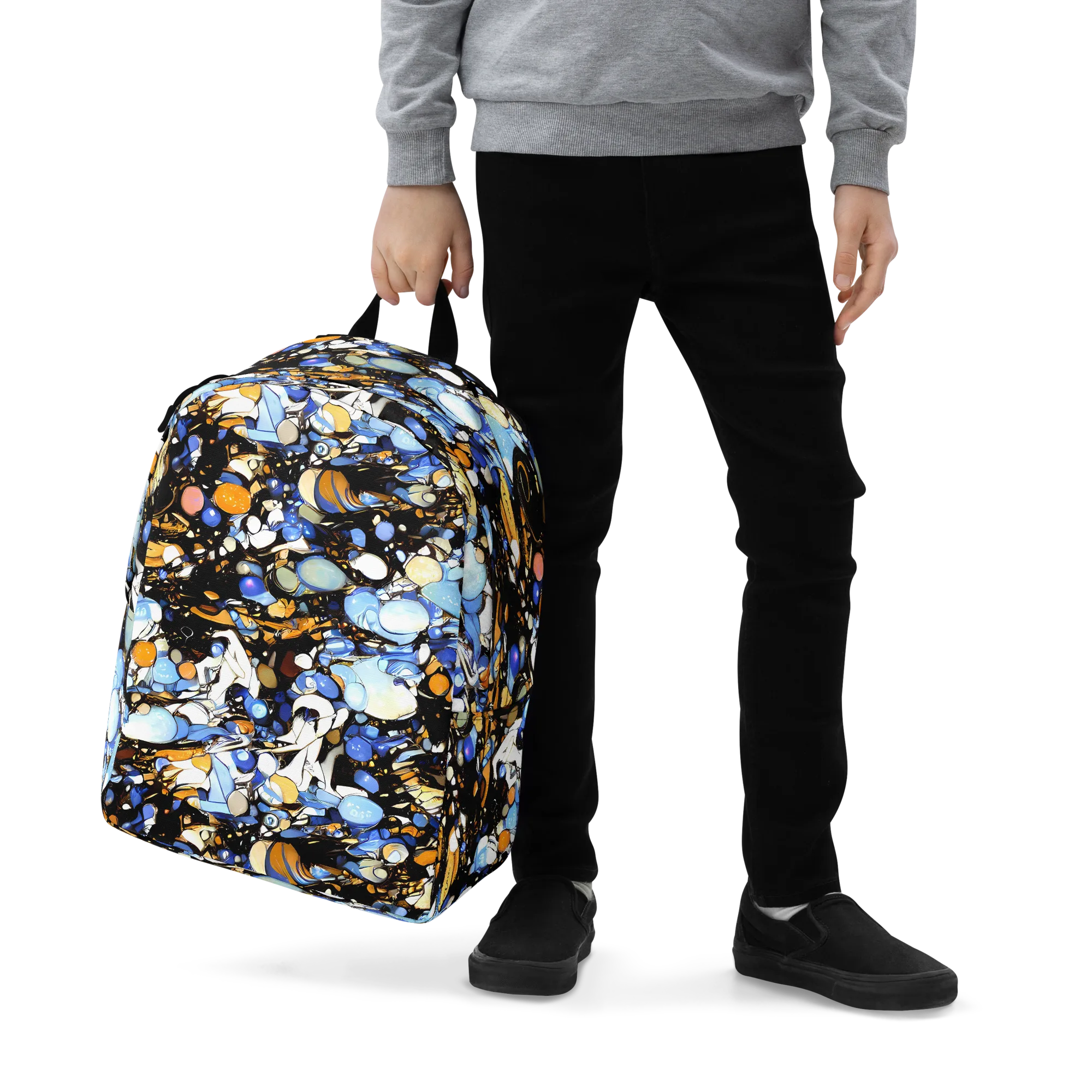 Sapphire Static on Minimalist Backpack — Zoomed-in