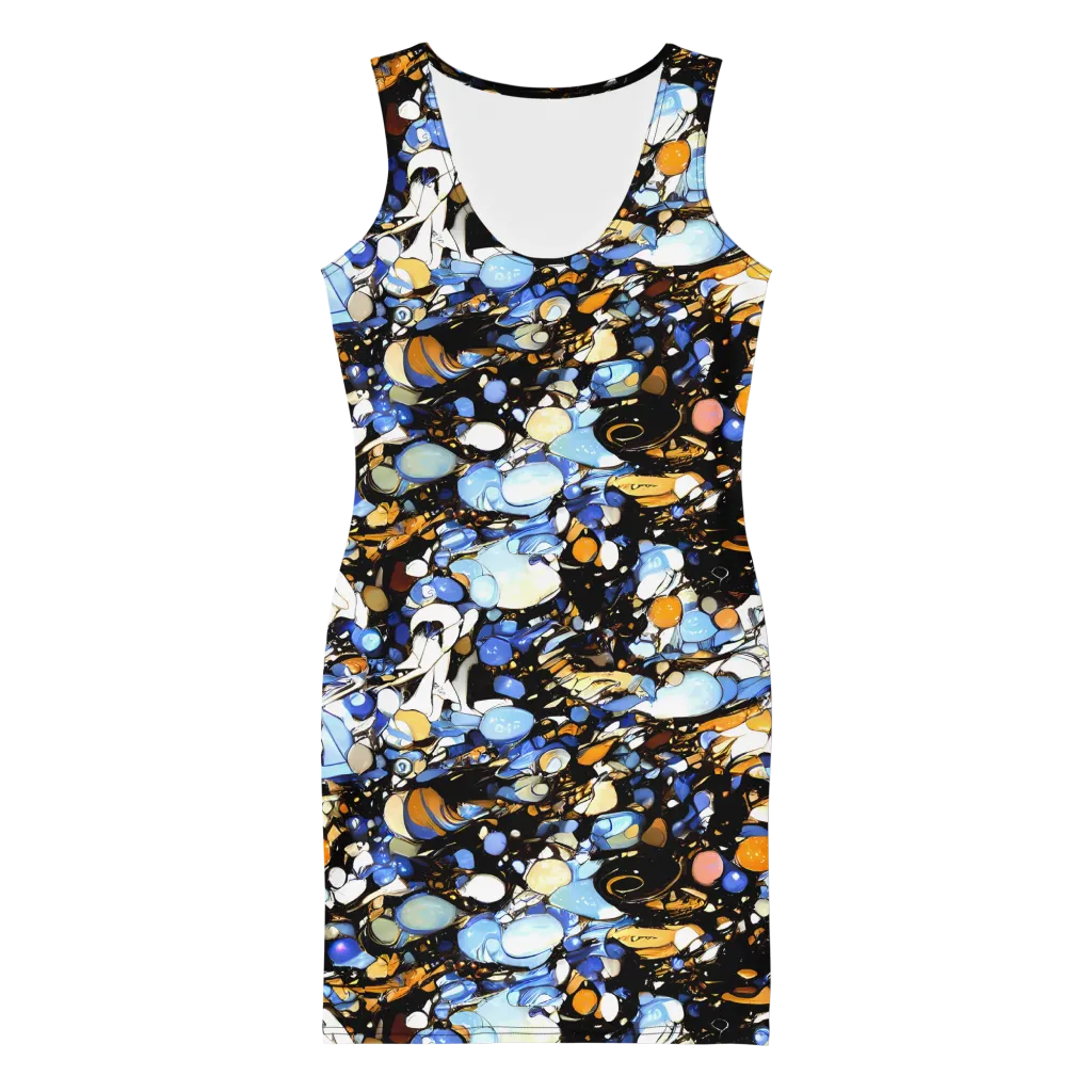 Sapphire Static on Bodycon Dress — Front