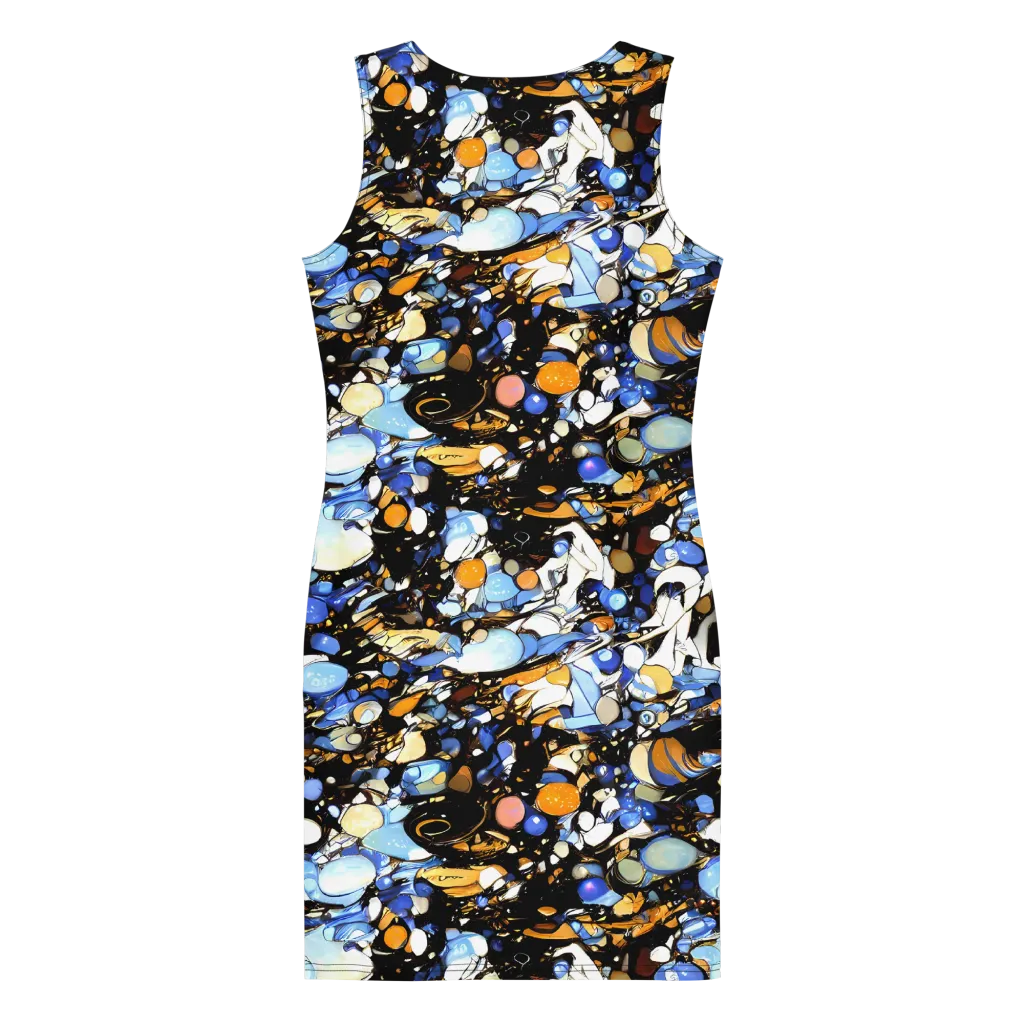 Sapphire Static on Bodycon Dress — Back