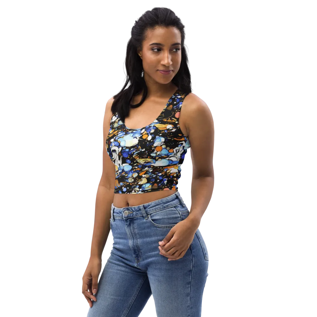 Sapphire Static on Crop Top — Left Front