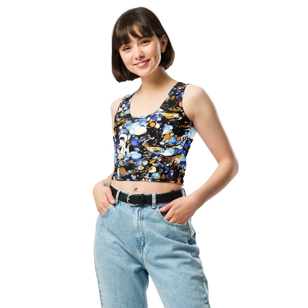 Sapphire Static on Crop Top — Front