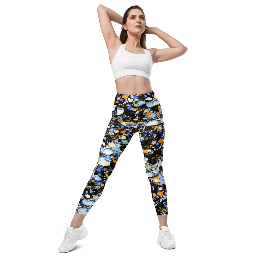 Sapphire Static on Leggings with Pockets — Front