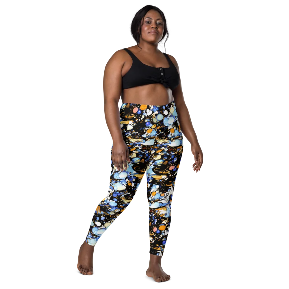 Sapphire Static on Leggings with Pockets — Front